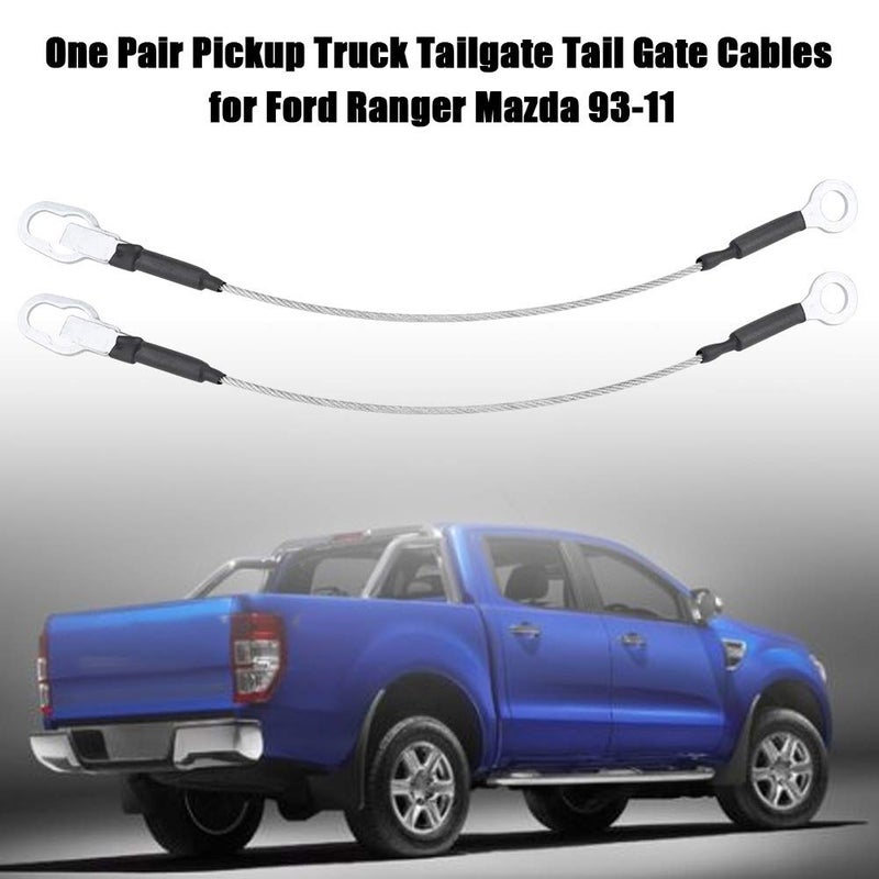 Reminnbor Truck Tailgate Cable,Tailgate Cables One Pair Pickup Truck Tailgate Tail Gate Rear Support Cable Strap for Ford Ranger Mazda 1993-2011 - Image 2